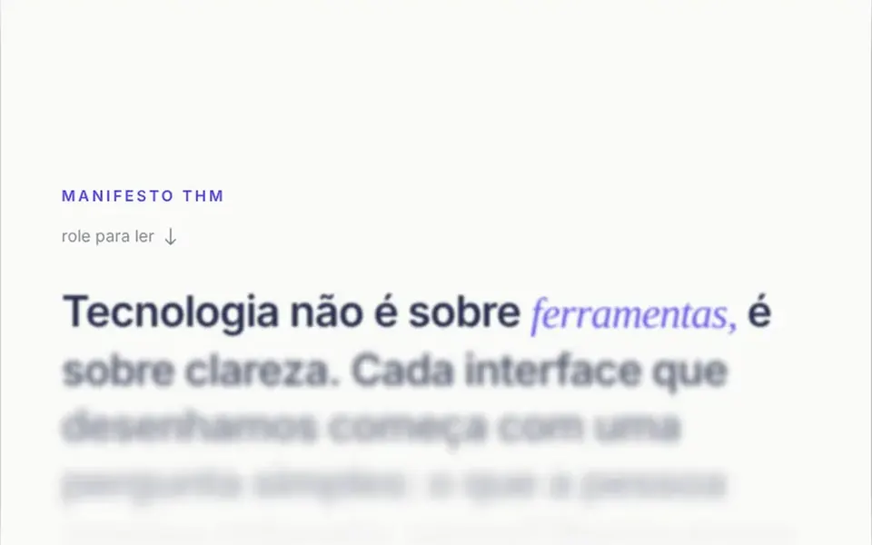 Cadência: Um texto grande em que cada palavra sai do desfoque e fica nítida conforme você rola, no ritmo da leitura.
