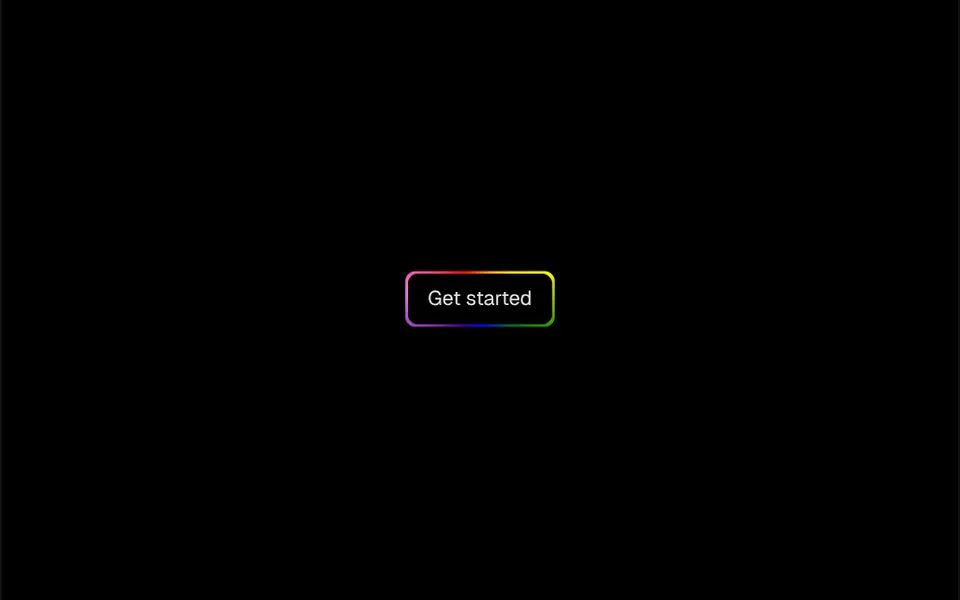 Cata-vento: A button with a thin rainbow border that keeps spinning around the text, softened by a slight blur.