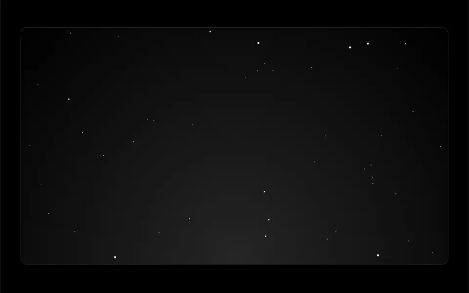 Firmamento: Céu noturno com estrelas de três tamanhos subindo devagar e se deslocando de leve quando o mouse passa.