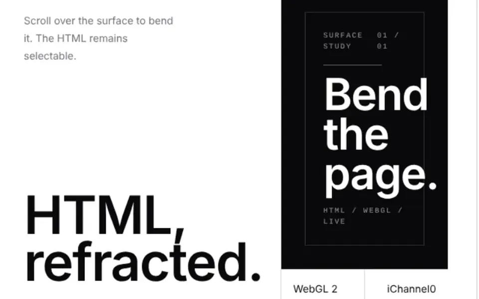 HTML Drag: Ao girar a roda do mouse sobre ele, o conteúdo se curva como uma folha de papel e depois volta ao lugar.